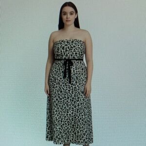 Lane Bryant Animal Print Strapless Maxi Dress
